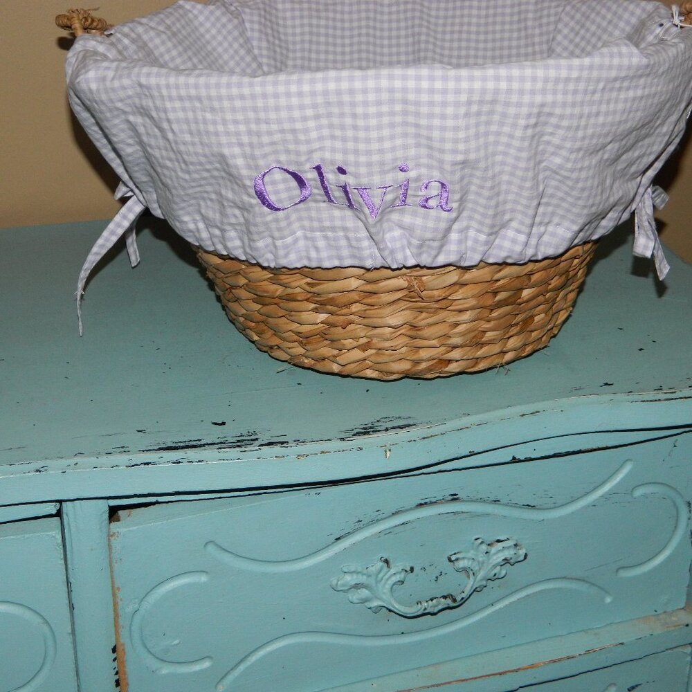 Pottery Barn Kids Gingham Easter Basket Liner "OLIVIA" Large (TT-15)
